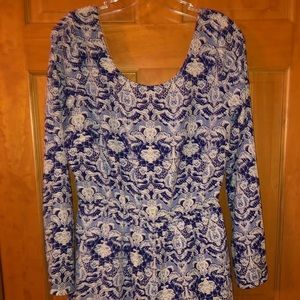 White and Blue Charlotte Russe Romper